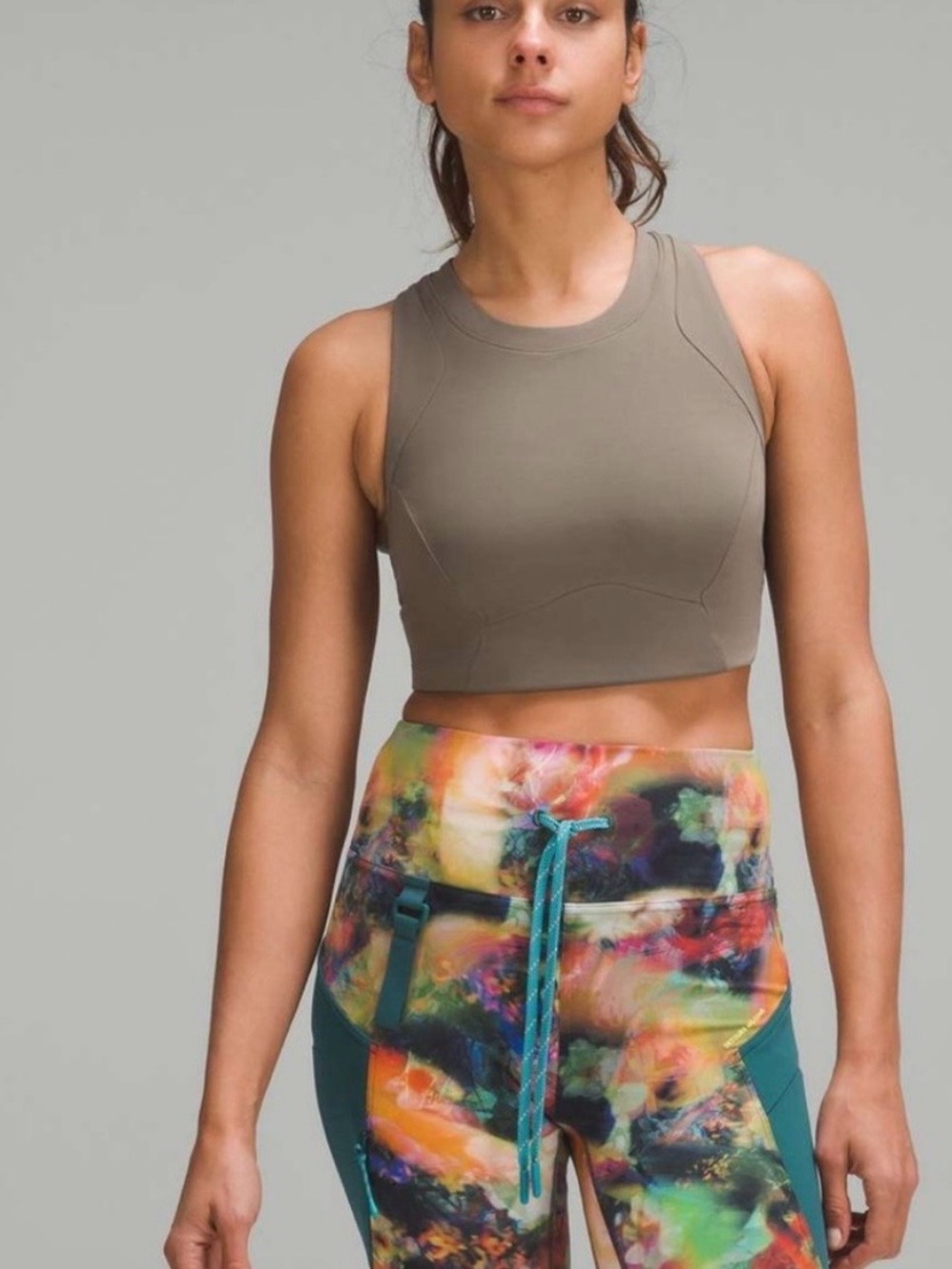 lululemon athletica High-Neck Crop Sports Bra - Taupe